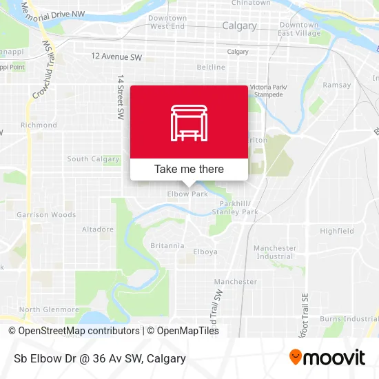 Sb Elbow Dr @ 36 Av SW map