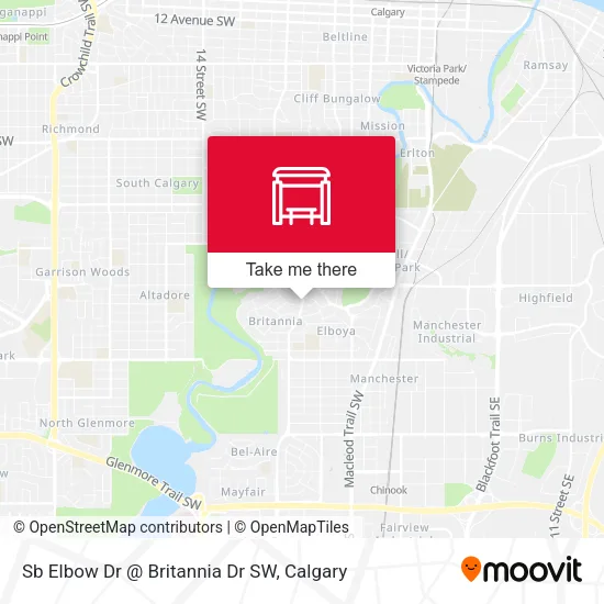 Sb Elbow Dr @ Britannia Dr SW map
