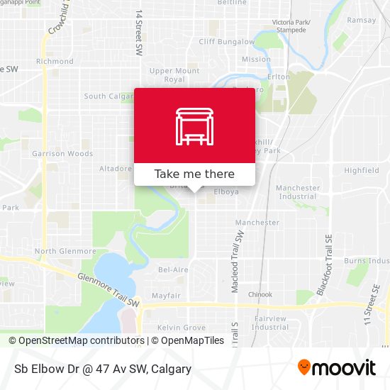 Sb Elbow Dr @ 47 Av SW map