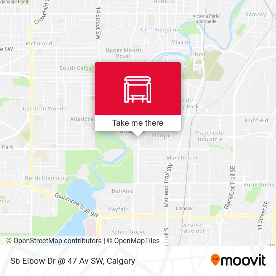 Sb Elbow Dr @ 47 Av SW map