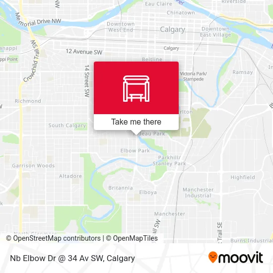 Nb Elbow Dr @ 34 Av SW map