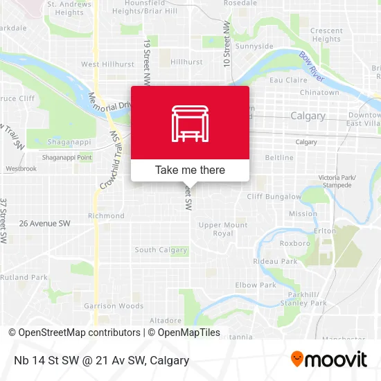 Nb 14 St SW @ 21 Av SW map