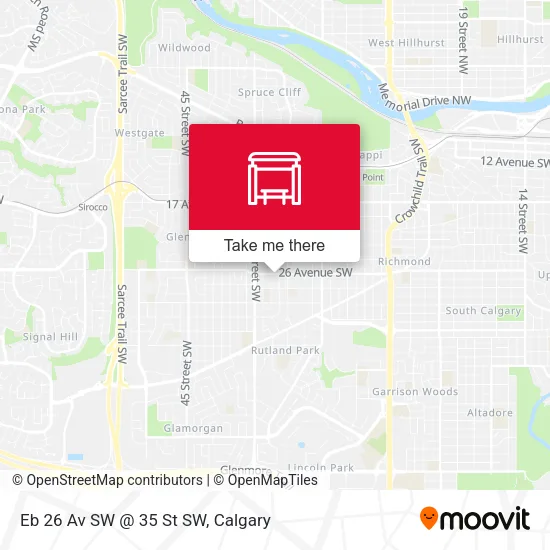 Eb 26 Av SW @ 35 St SW map