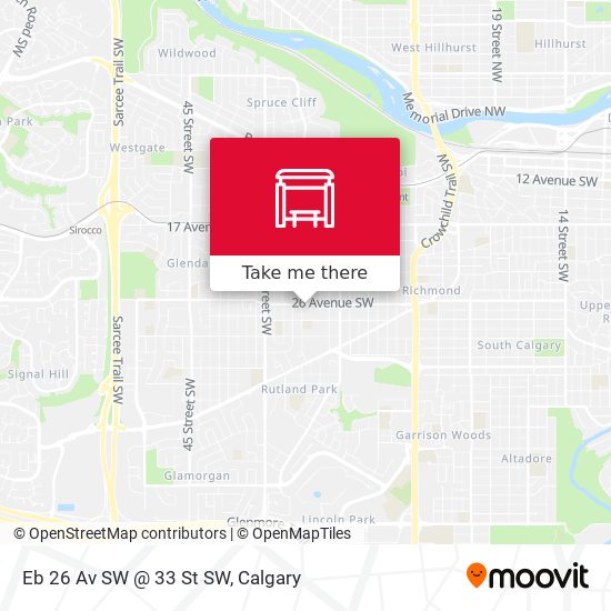 Eb 26 Av SW @ 33 St SW map