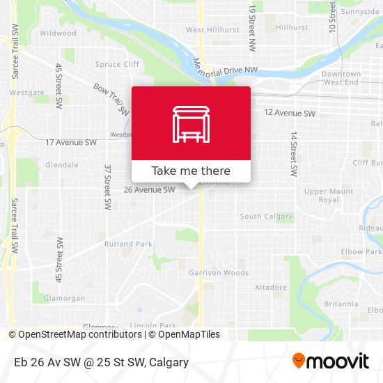Eb 26 Av SW @ 25 St SW map