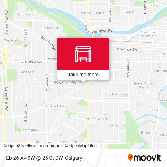 Eb 26 Av SW @ 25 St SW map
