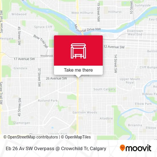 Eb 26 Av SW Overpass @ Crowchild Tr map
