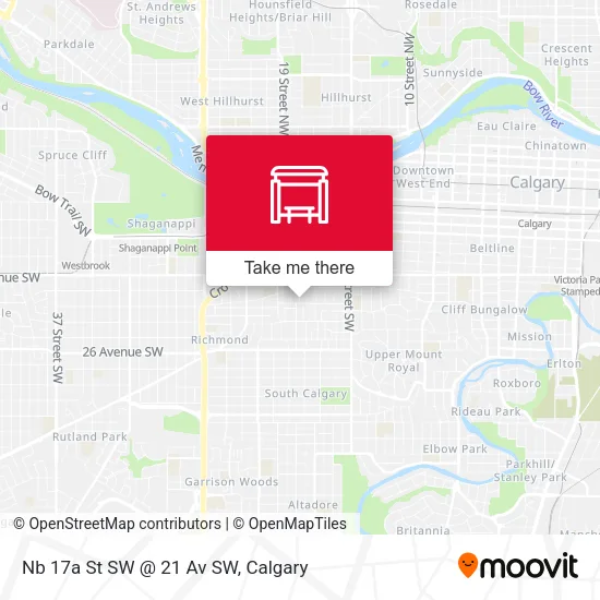 Nb 17a St SW @ 21 Av SW map