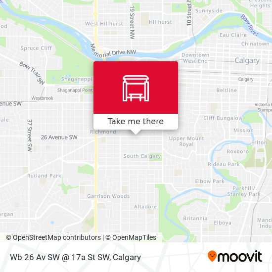 Wb 26 Av SW @ 17a St SW map