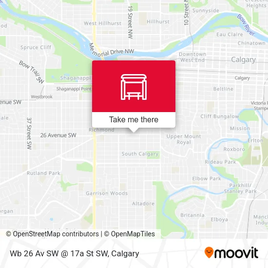Wb 26 Av SW @ 17a St SW map