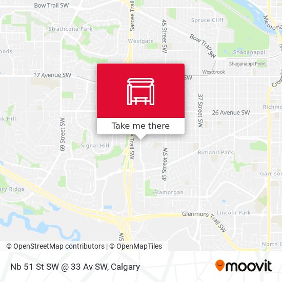 Nb 51 St SW @ 33 Av SW map