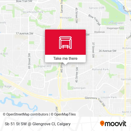 Sb 51 St SW @ Glengrove Cl map
