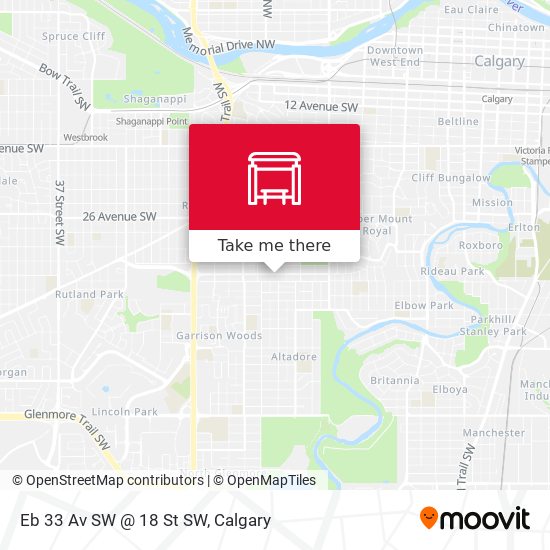 Eb 33 Av SW @ 18 St SW map