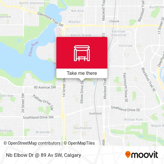 Nb Elbow Dr @ 89 Av SW map