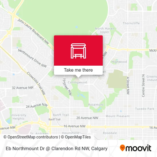 Eb Northmount Dr @ Clarendon Rd NW map