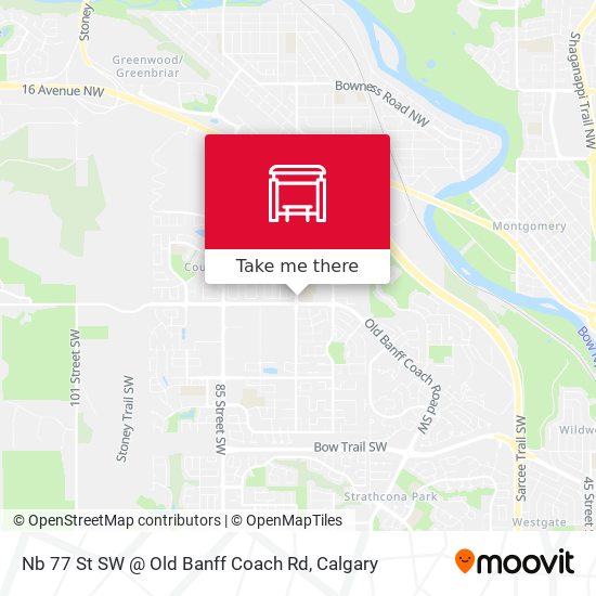 Nb 77 St SW @ Old Banff Coach Rd map