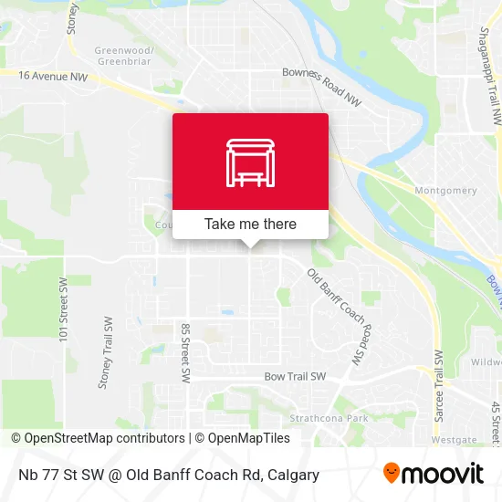 Nb 77 St SW @ Old Banff Coach Rd map