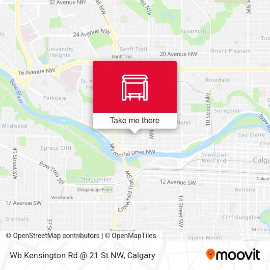 Wb Kensington Rd @ 21 St NW map