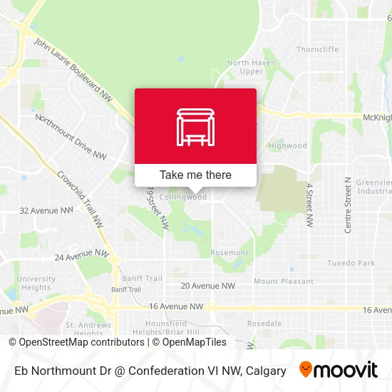 Eb Northmount  Dr @ Confederation VI NW map