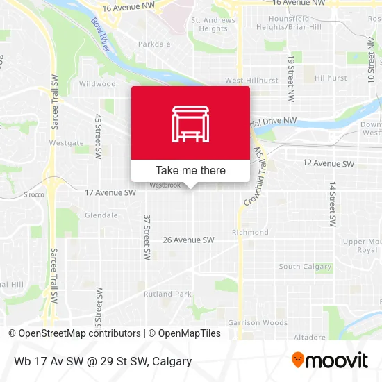 Wb 17 Av SW @ 29 St SW map