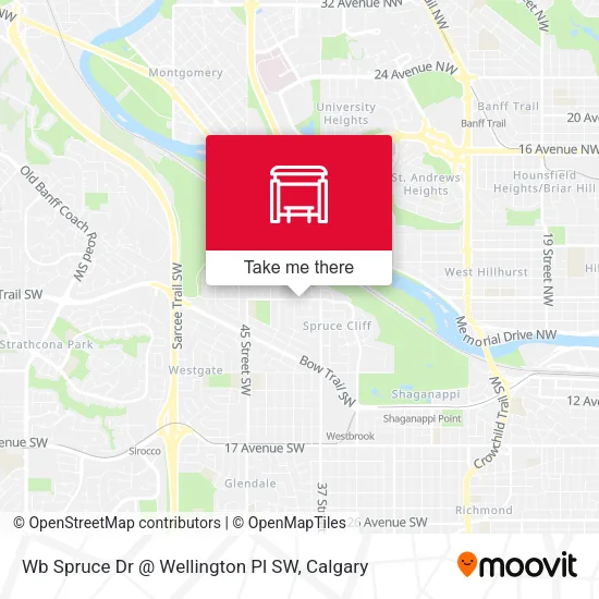 Wb Spruce Dr @ Wellington Pl SW map