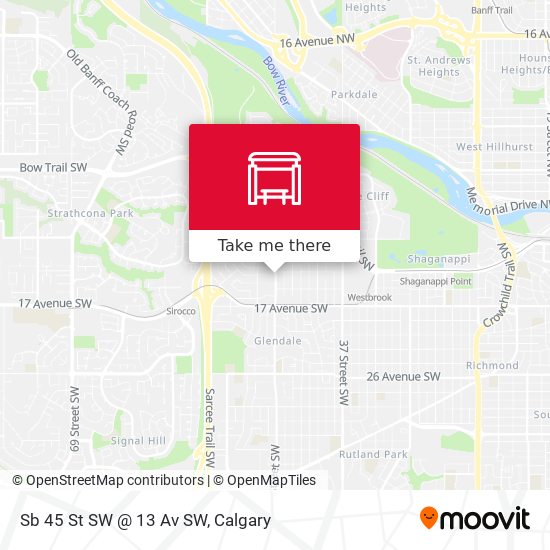 Sb 45 St SW @ 13 Av SW map