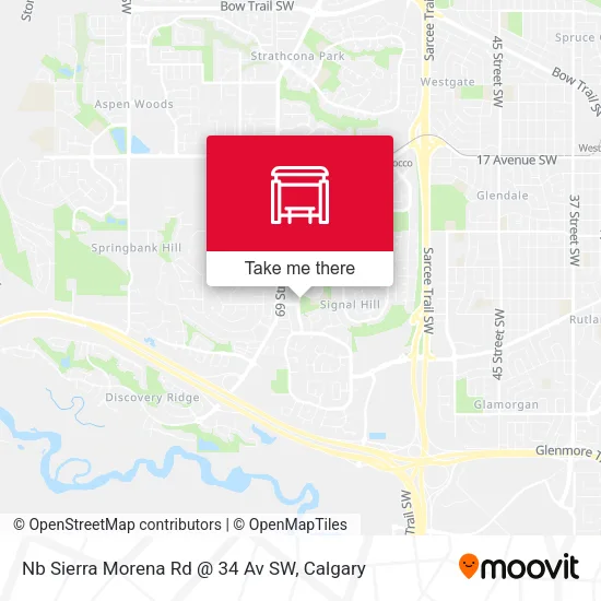 Nb Sierra Morena Rd @ 34 Av SW map