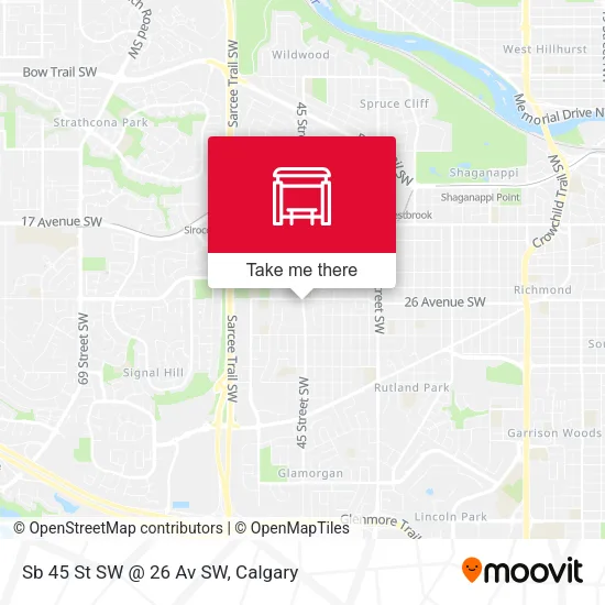 Sb 45 St SW @ 26 Av SW map