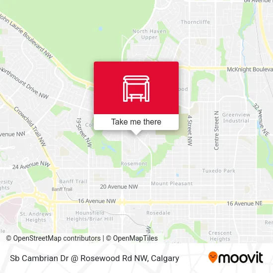 Sb Cambrian Dr @ Rosewood Rd NW map