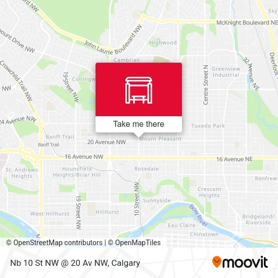 Nb 10 St NW @ 20 Av NW map