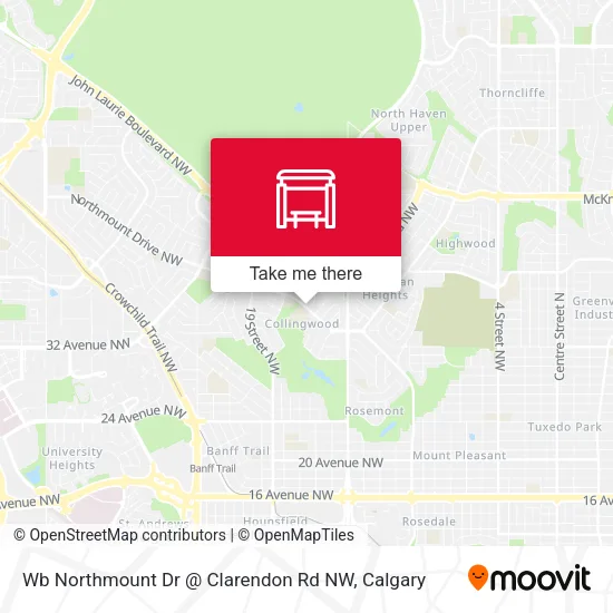 Wb Northmount Dr @ Clarendon Rd NW map