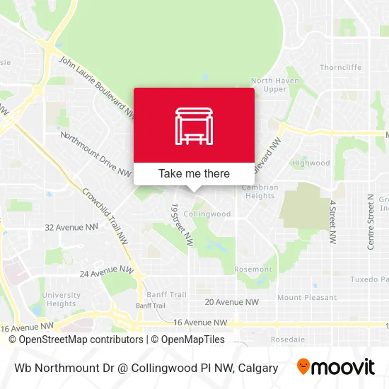 Wb Northmount Dr @ Collingwood Pl NW map