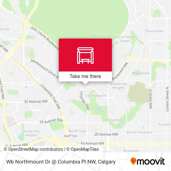 Wb Northmount Dr @ Columbia Pl NW map