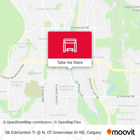 Sb Edmonton Tr @ N. Of Greenview Dr NE map