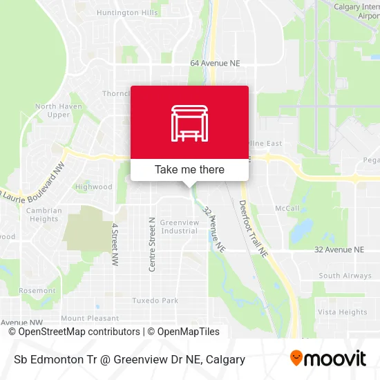 Sb Edmonton Tr @ Greenview Dr NE map