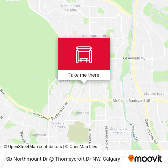 Sb Northmount Dr @ Thorneycroft Dr NW map