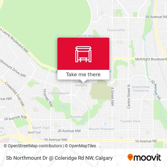 Sb Northmount Dr @ Coleridge Rd NW map