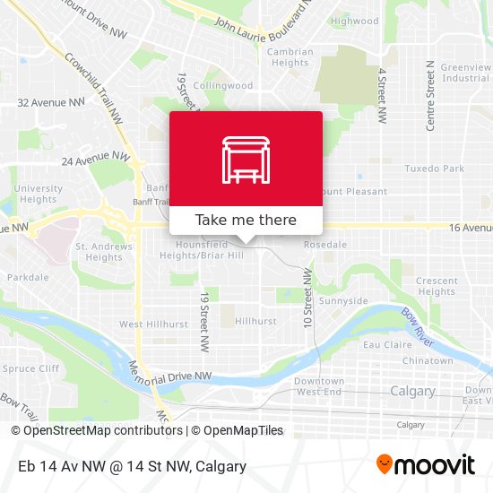 Eb 14 Av NW @ 14 St NW map