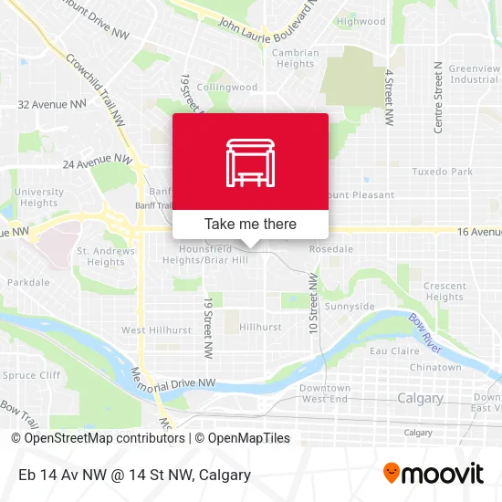 Eb 14 Av NW @ 14 St NW map
