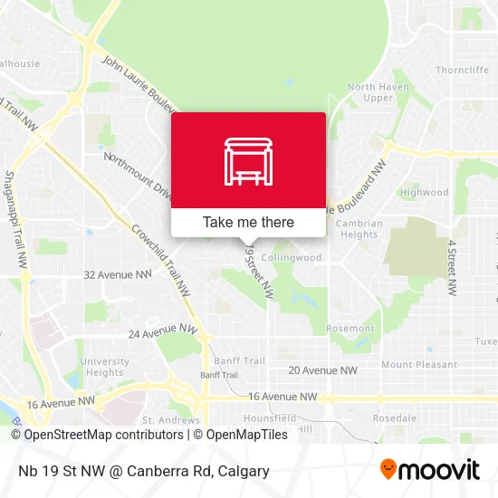 Nb 19 St NW @ Canberra Rd map