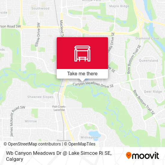 Wb Canyon Meadows Dr @ Lake Simcoe Ri SE map