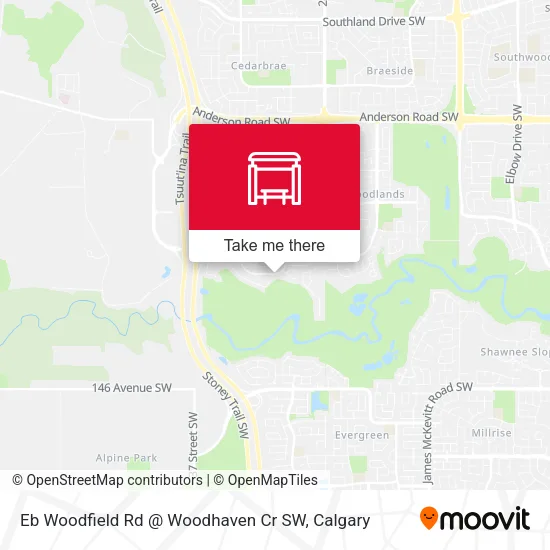 Eb Woodfield Rd @ Woodhaven Cr SW map