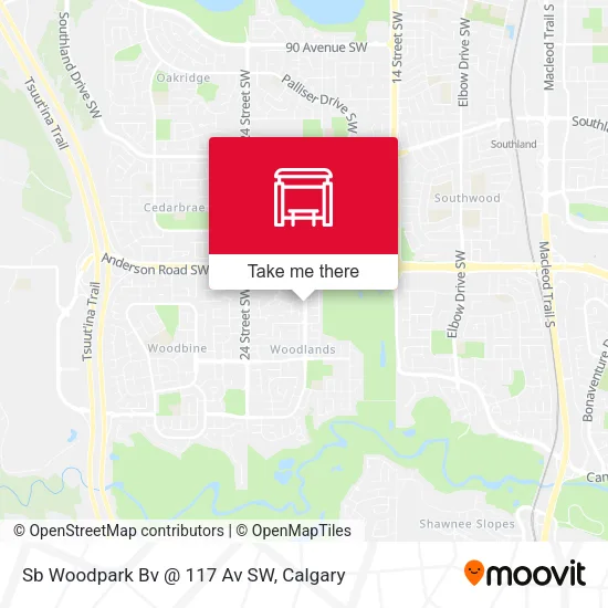 Sb Woodpark Bv @ 117 Av SW map