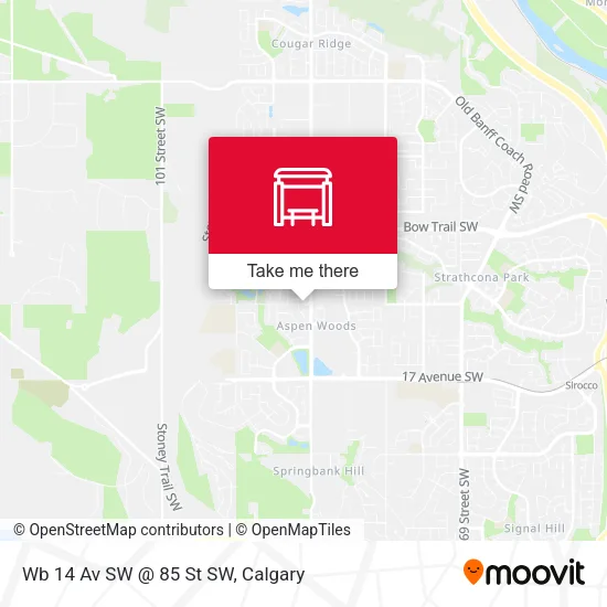 Wb 14 Av SW @ 85 St SW map