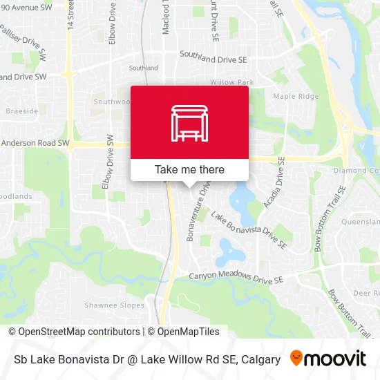 Sb Lake Bonavista Dr @ Lake Willow Rd SE map