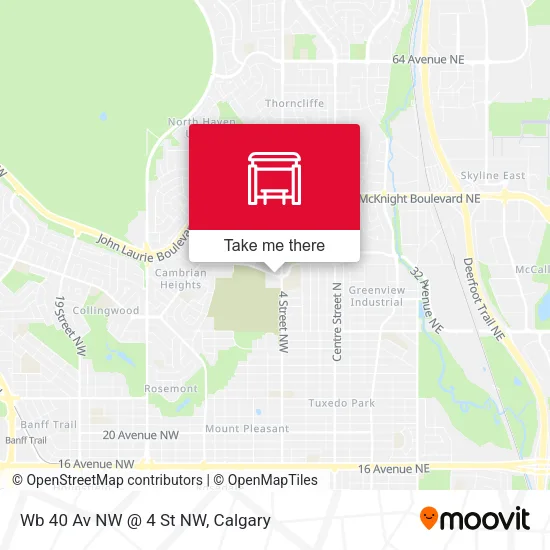 Wb 40 Av NW @ 4 St NW map