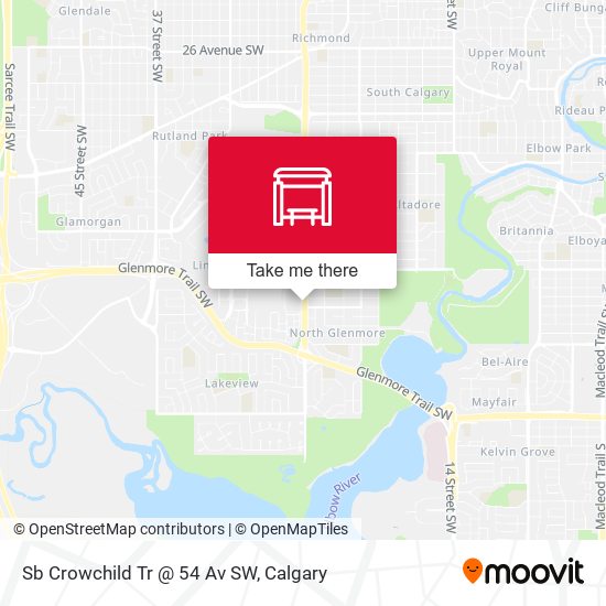 Sb Crowchild Tr @ 54 Av SW map