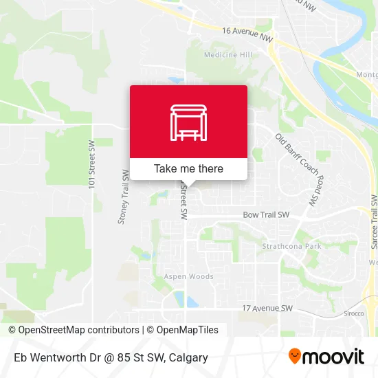 Eb Wentworth Dr @ 85 St SW map