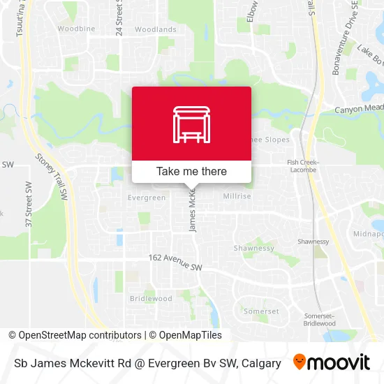 Sb James Mckevitt Rd @ Evergreen Bv SW map