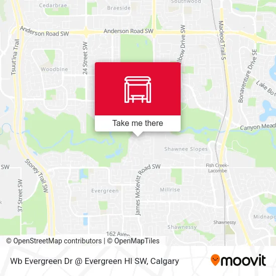 Wb Evergreen Dr @ Evergreen Hl SW map